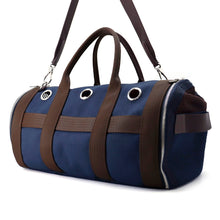 Load image into Gallery viewer, HERMES Dog carry bag Navy Canvas
