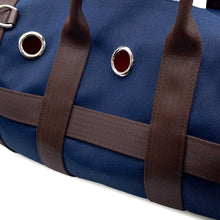 Load image into Gallery viewer, HERMES Dog carry bag Navy Canvas
