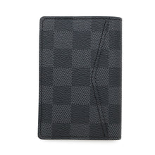 将图像加载到图库查看器中，LOUIS VUITTON Card Case Organizer de Poche NoirN63143 Damier Graphite
