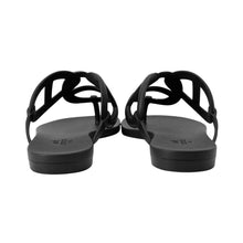 将图像加载到图库查看器中，HERMES Egeri Sandals Black Rubber Size 36
