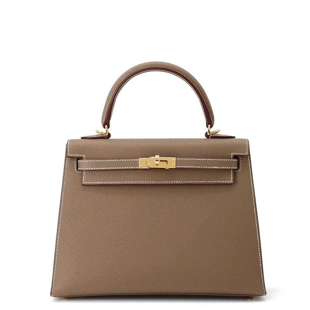 HERMES Kelly Sellier Etoupe Epsom Size 25