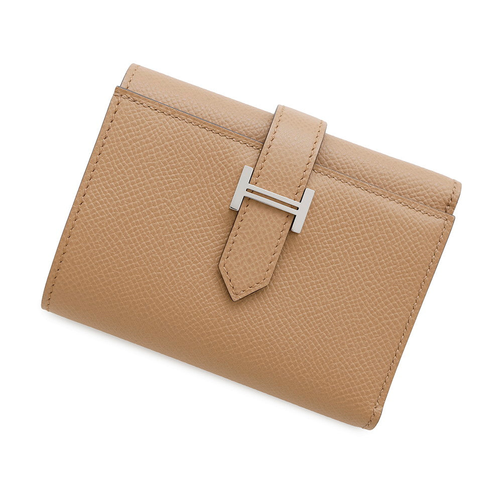 HERMES Bearn combine Chai/Mauve Silvestre Epsom