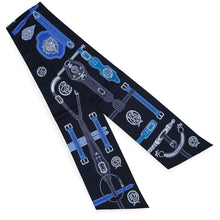 Load image into Gallery viewer, HERMES Maxi Twilly Belt Black/Blue Silk100%
