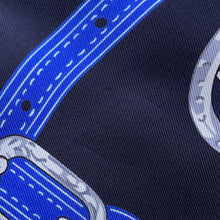 Load image into Gallery viewer, HERMES Maxi Twilly Belt Black/Blue Silk100%
