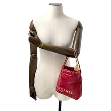 Load image into Gallery viewer, CHANEL CHANEL22 ChainShoulder Bag RedAS3980 Calf Leather Size Mini
