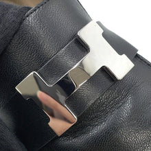 将图像加载到图库查看器中，HERMES Paris Mocassins Black Leather Size Chronomat 44
