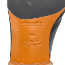 将图像加载到图库查看器中，HERMES Paris Mocassins Black Leather Size Chronomat 44
