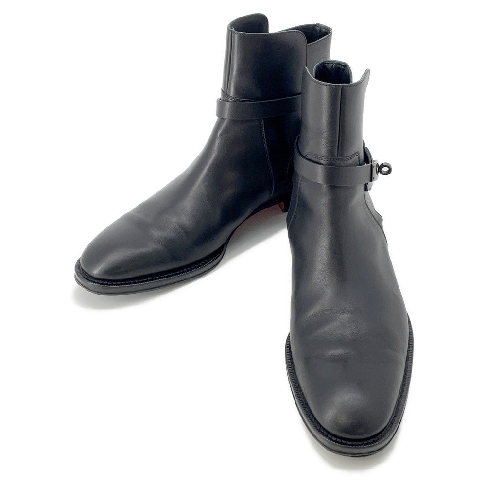 HERMES Short Boots Fortune BlackH222979Z Calf Leather Size Chronomat 44