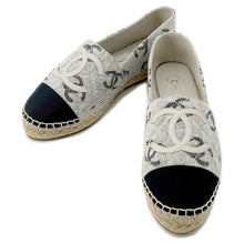将图像加载到图库查看器中，CHANEL CC Logo espadrilles Gray/BlackG39028 Canvas Leather Size 38C
