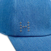 Load image into Gallery viewer, HERMES Tess Earrings Cap Size 57 Light Indigo washed denim
