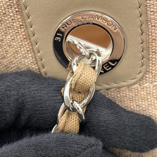 Load image into Gallery viewer, CHANEL Deauville ChainTote Bag BeigeA67001 Canvas Leather Size MM
