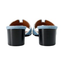 Load image into Gallery viewer, HERMES Oazis Sandals Light Blue Denim Leather Size 37H
