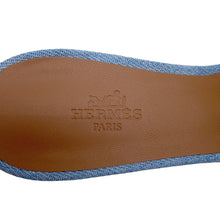 Load image into Gallery viewer, HERMES Oazis Sandals Light Blue Denim Leather Size 37H
