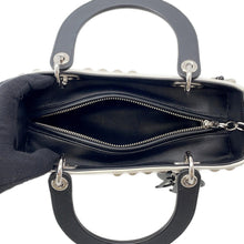 Load image into Gallery viewer, Dior Lady Dior White/BlackM0550PVBC Leather Rhinestone Size Medium
