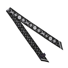 Load image into Gallery viewer, LOUIS VUITTON Bandeau BB Monogram Romance White/BlackM96876 Silk100%
