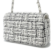 Load image into Gallery viewer, CHANEL Mini Matelasse ChainShoulder Bag White/BlackA69900 Tweed Sequins Leather
