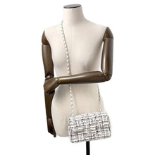 Load image into Gallery viewer, CHANEL Mini Matelasse ChainShoulder Bag White/BlackA69900 Tweed Sequins Leather
