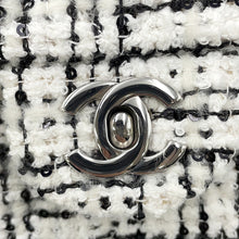 Load image into Gallery viewer, CHANEL Mini Matelasse ChainShoulder Bag White/BlackA69900 Tweed Sequins Leather
