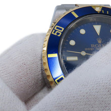 将图像加载到图库查看器中，ROLEX Submariner - Date W40mm Stainless Steel K18YG Blue Dial16613
