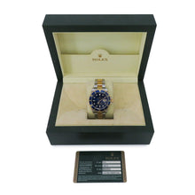 将图像加载到图库查看器中，ROLEX Submariner - Date W40mm Stainless Steel K18YG Blue Dial16613
