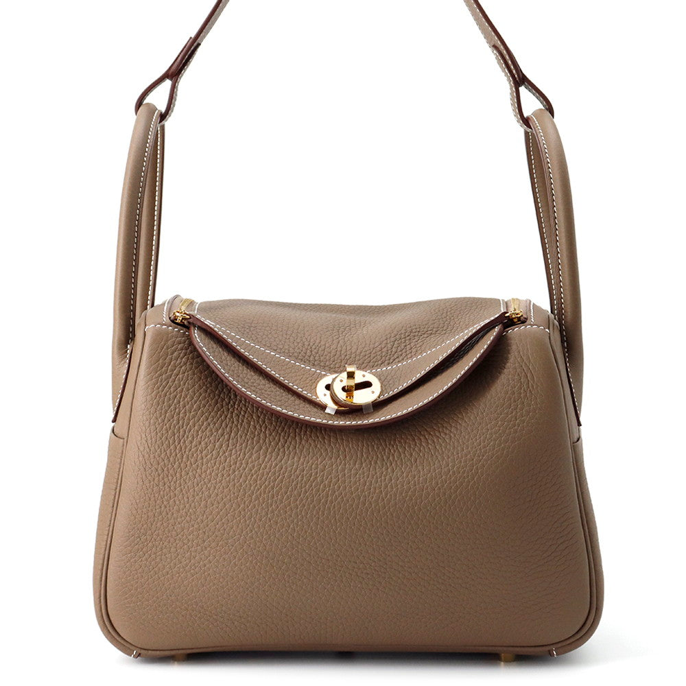 HERMES Lindy Etoupe Taurillon Clemence Size 26