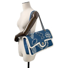 Load image into Gallery viewer, CHANEL Egyptian Line Chain Shoulder Bag Blue Denim Mouton
