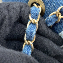 Load image into Gallery viewer, CHANEL Egyptian Line Chain Shoulder Bag Blue Denim Mouton
