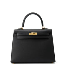 Load image into Gallery viewer, HERMES Kelly Sellier Black Epsom Size 25
