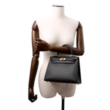 Load image into Gallery viewer, HERMES Kelly Sellier Black Epsom Size 25
