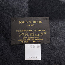 Load image into Gallery viewer, LOUIS VUITTON Echarpe cardiff NoirM72202 Wool 75% Angola 25%
