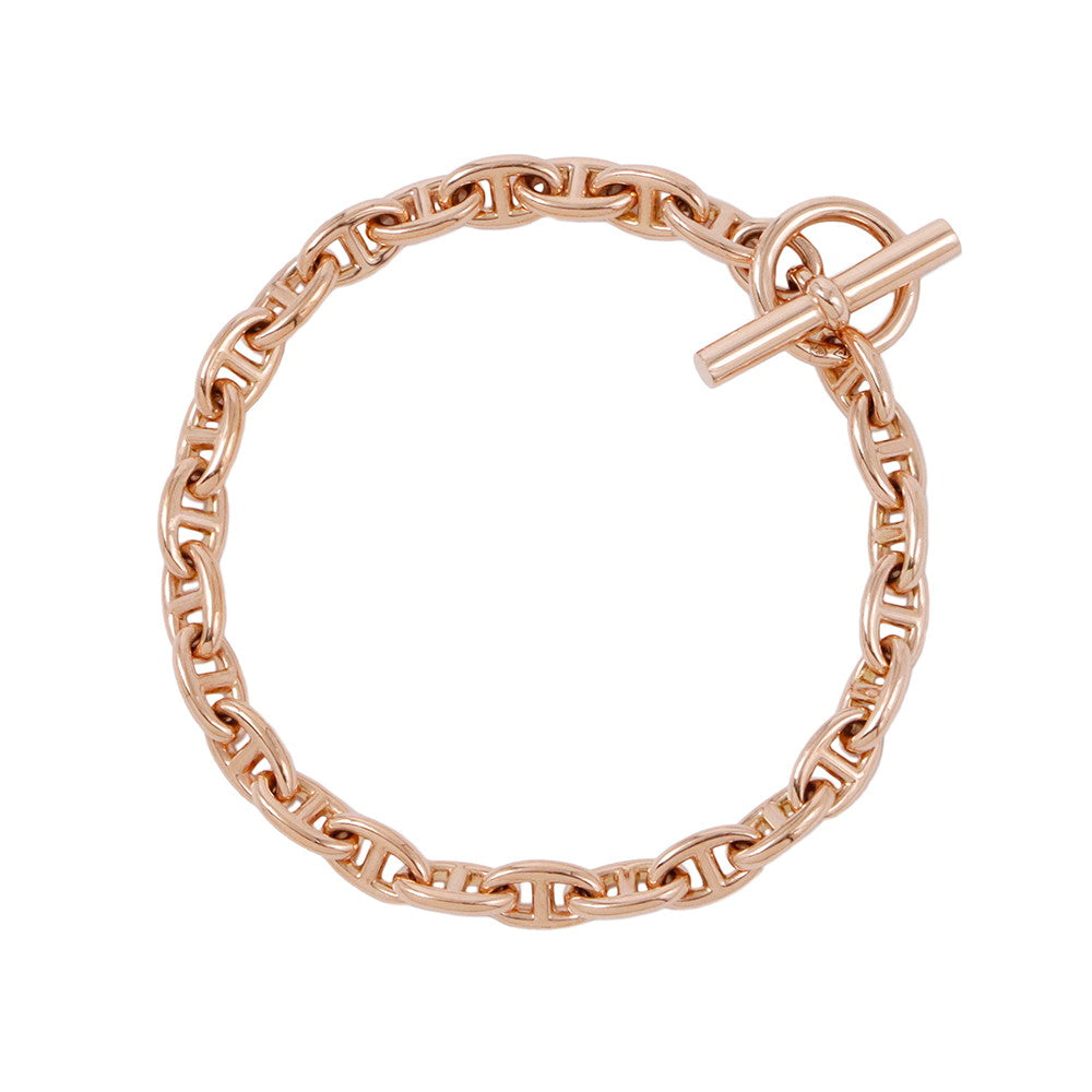 HERMES Chaine d'Ancre Bracelet 26 frames Size TPM 18K Pink Gold