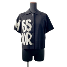 将图像加载到图库查看器中，Dior Miss Dior Graphic Short Sleeve Jacket Size 36 Black454V13AM541 Rayon83% Polyester17%
