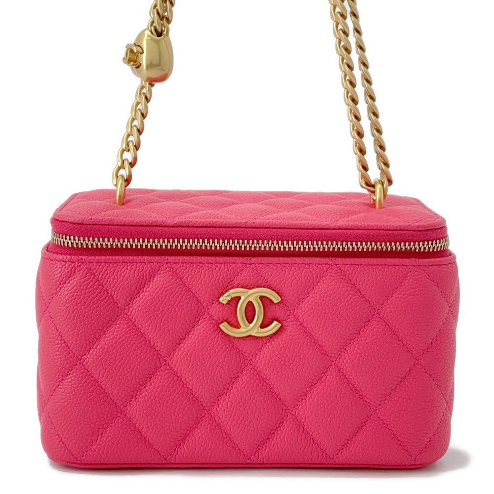 CHANEL Matelasse Vanity ChainShoulder Bag PinkAP3204 Caviar Leather