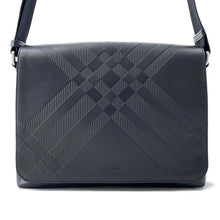 Load image into Gallery viewer, BURBERRY Embossed Check Messenger Bag Black81019221 Calf Leather
