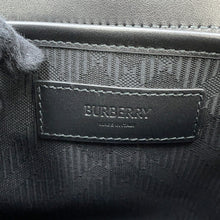 Load image into Gallery viewer, BURBERRY Embossed Check Messenger Bag Black81019221 Calf Leather
