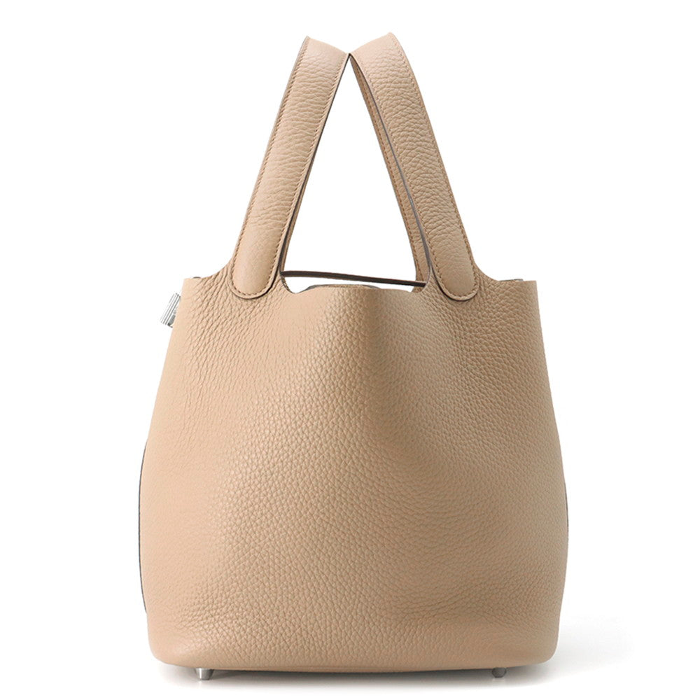 HERMES Picotin Lock Beige Marfa Taurillon Clemence Size MM