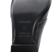 将图像加载到图库查看器中，HERMES Oz Kelly Buckle Mule Loafers Black Leather Size 34
