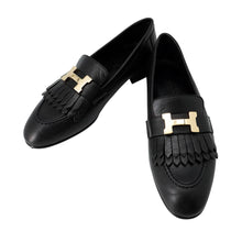 Load image into Gallery viewer, HERMES Mocassins &quot;Royal&quot; BlackH192203Z Leather Size 34
