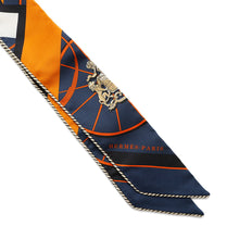 将图像加载到图库查看器中，HERMES Scarf Twilly Springs Spring Bague Springs Springs Bague Black(Black)/Orange/CreamH853932S Silk 100%
