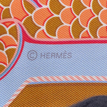 Load image into Gallery viewer, HERMES Twilly Scarf Epaulettes de Gala Blue Ciel/Rouge/JauneH063983S Silk 100%
