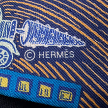 Load image into Gallery viewer, HERMES Scarf Twilly SUPER SILK QUEST Blue Cobalt/Rose/YellowH064011S Silk 100%

