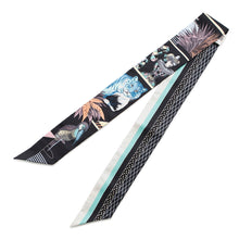 Load image into Gallery viewer, HERMES Scarf Twilly GRAND THEATRE NOUVEAU Grand Theatre Nouveau Black/Blue/Vert Silk 100%
