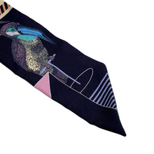 Load image into Gallery viewer, HERMES Scarf Twilly GRAND THEATRE NOUVEAU Grand Theatre Nouveau Black/Blue/Vert Silk 100%
