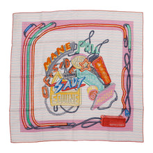 Load image into Gallery viewer, HERMES Scarf Carre CHEVALOSCOPE NEON POINTILLE Size 70 White/Rose/VertH943954S Silk 100%
