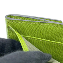 将图像加载到图库查看器中，PRADA Saffiano Leather Triangle Wallet Green2MH042 Leather
