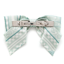 Load image into Gallery viewer, HERMES HERMES Ribbon Barrette Grenelle PM Size PM Green Silk
