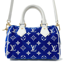 Load image into Gallery viewer, LOUIS VUITTON Speedy Bandouliere LV Match Blue/WhiteM20751 Monogram・Jacquard Velvet Size 20
