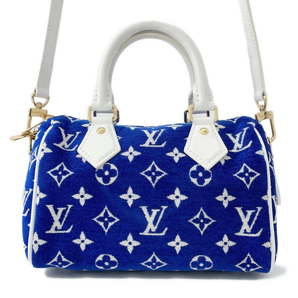 LOUIS VUITTON Speedy Bandouliere LV Match Blue/WhiteM20751 Monogram・Jacquard Velvet Size 20
