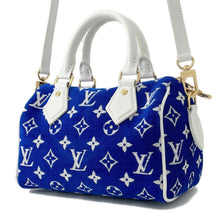 Load image into Gallery viewer, LOUIS VUITTON Speedy Bandouliere LV Match Blue/WhiteM20751 Monogram・Jacquard Velvet Size 20
