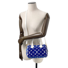Load image into Gallery viewer, LOUIS VUITTON Speedy Bandouliere LV Match Blue/WhiteM20751 Monogram・Jacquard Velvet Size 20
